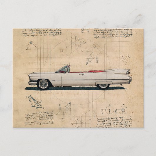 Vintages Cadillac Car Postkarte (Vorderseite)