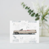 Vintages Cadillac Car Postkarte (Stehend Vorderseite)