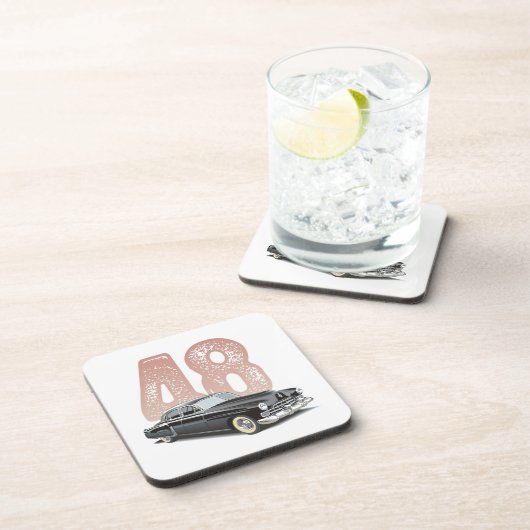 Vintages Cadillac-Coupé 1948: Schwarzes Untersetzer (Rechte Seite)