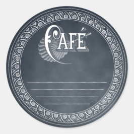 Vintages Café Blackboard Lined Rezept Aufkleber