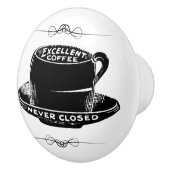 Vintages Café Kaffeezeichen Keramik Knöpfe Keramikknauf (Rechts)