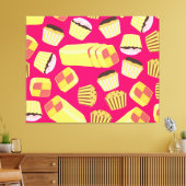 Vintages Cakes-Muster Leinwanddruck (Insitu (Wohnzimmer))