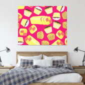 Vintages Cakes-Muster Leinwanddruck (Insitu (Schlafzimmer))