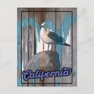 Vintages California Beach Seagull Trail Postkarte