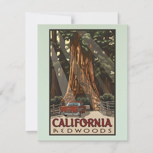 Vintages California Redwoods Travel Mitteilungskarte (Vorderseite)