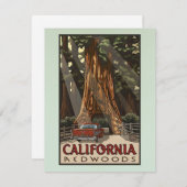 Vintages California Redwoods Travel Mitteilungskarte (Vorne/Hinten)