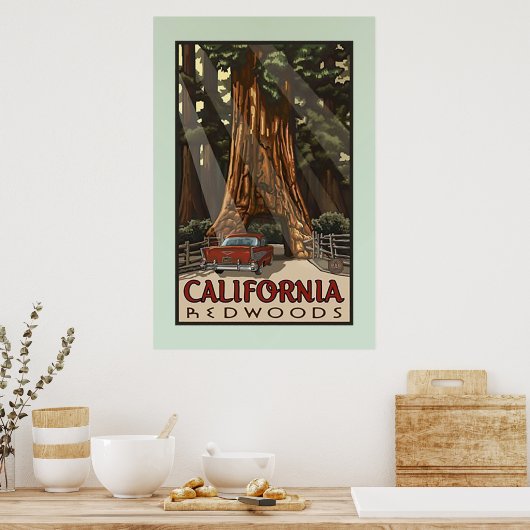 Vintages California Redwoods Travel Poster (Küche)