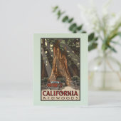 Vintages California Redwoods Travel Postkarte (Stehend Vorderseite)