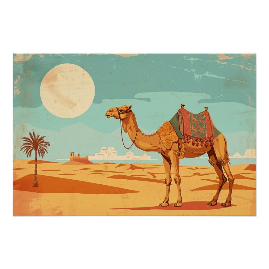 Vintages Camel-Poster-Dekoupage-Poster Poster (Vorderseite)