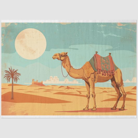 Vintages Camel-Poster-Mobiliar Seidenpapier (Vorderseite)