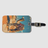 Vintages Camel Retro Wüstenwerk Gepäckanhänger (Vorderseite (Horizontal))