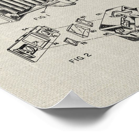 Vintages Camera-Patent-Poster Poster (Ecke)