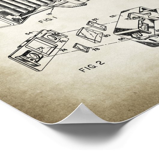 Vintages Camera-Patent Poster Vintages Papier (Ecke)