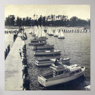 Vintages Camp Sea Gull Pier Foto Poster