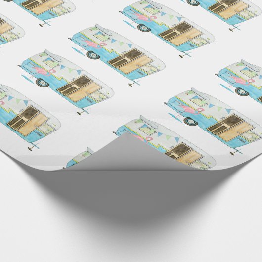 Vintages Camper-Anhänger-Wrapper Geschenkpapier (Ecke)