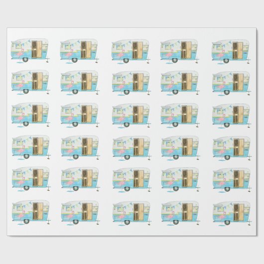 Vintages Camper-Anhänger-Wrapper Geschenkpapier (Flach)