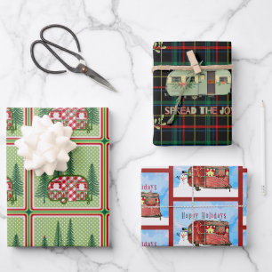 Vintages Camper-Sortiment Geschenkpapier Set