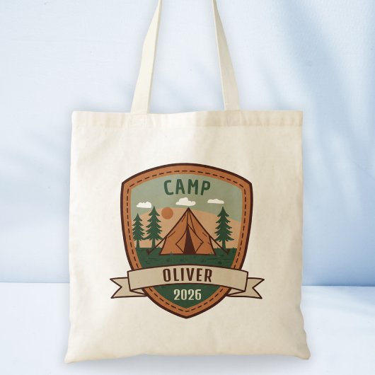 Vintages Camping Abzeichen Personalisiert Tragetasche