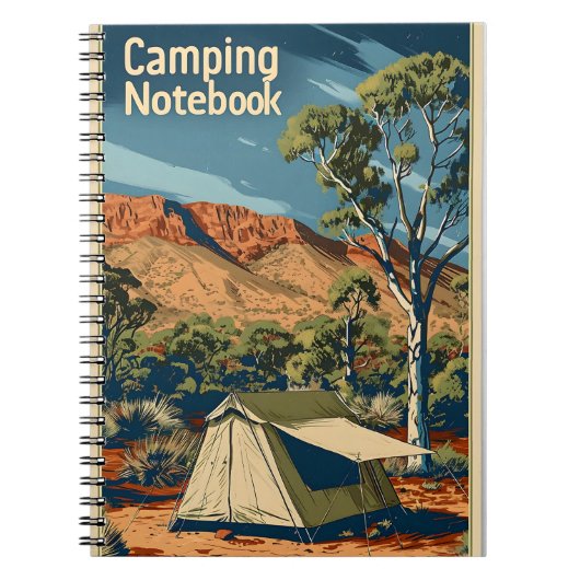 Vintages Camping Australien Notizblock (Vorderseite)