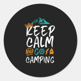 Vintages Camping Behalte Ruhe und gehen Camping Au Runder Aufkleber