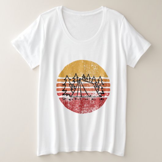 Vintages Camping Große Größe T-Shirt (Design vorne)