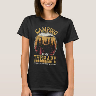 Vintages Camping ist meine Therapie, Zelt im Wald T-Shirt