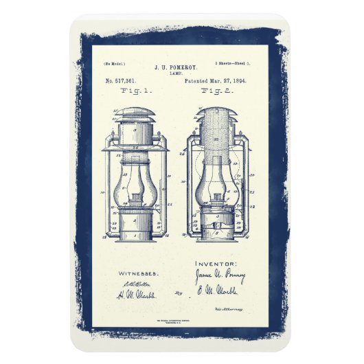 Vintages Camping Lamp Patent Magnet (Vertikal)