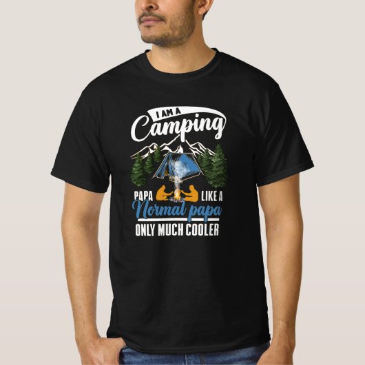 Vintages Camping mit Vater T-Shirt (Vorderseite)