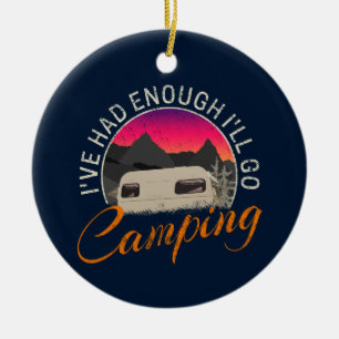 Vintages Camping- oder Motorhaubendesign für den U Keramik Ornament