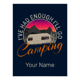 Vintages Camping- oder Motorhaubendesign für den U Poster