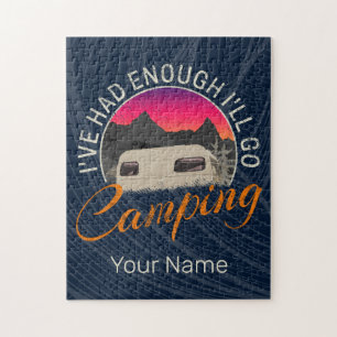 Vintages Camping- oder Motorhaubendesign für den U Puzzle