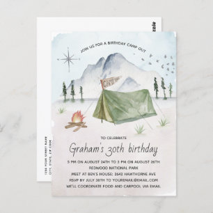 Vintages Camping Postkarte