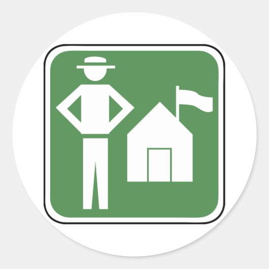 Vintages Camping Runder Aufkleber (Vorderseite)