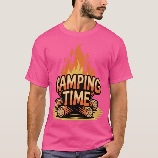 Vintages "Camping Time" Firewood T-Shirt (Vorderseite)