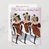 Vintages Can Dancer Geburtstagsjubiläum Party Einladung (Vorne/Hinten)