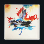 Vintages Canada Mapfelseil Leaf Reisen Liebe Wasse Magnet<br><div class="desc">Eine großartige Möglichkeit,  Ihre Reise anzukündigen oder zu erinnern,  mit farbenfroher und moderner kanadischer Landschaft und Denkmal Aquarell Design.</div>