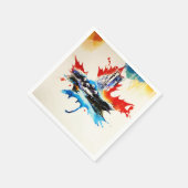 Vintages Canada Mapfelseil Leaf Reisen Liebe Wasse Serviette (Ecke)