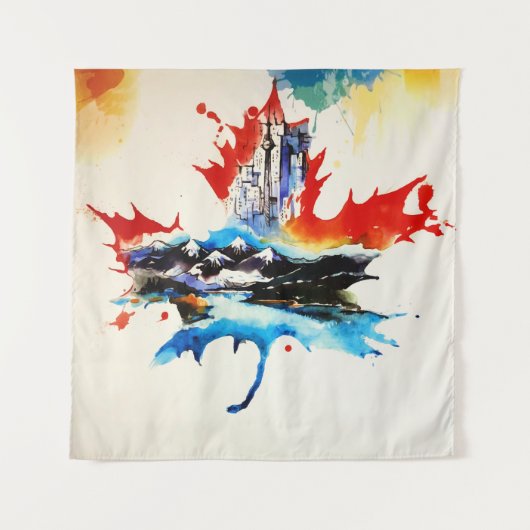 Vintages Canada Mapfelseil Leaf Reisen Liebe Wasse Wandteppich (Vorderseite)