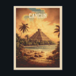 Vintages Cancun Mexiko Maya Ruins Beach Travel Postkarte<br><div class="desc">Entfliehen Sie dem pulsierenden Paradies der Vintagen Cancun Travel Postcard. Das sind weitere 100% Schnurrbäume.</div>