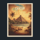Vintages Cancun Mexiko Maya Ruins Beach Travel Postkarte<br><div class="desc">Entfliehen Sie dem pulsierenden Paradies der Vintagen Cancun Travel Postcard. Das sind weitere 100% Schnurrbäume.</div>