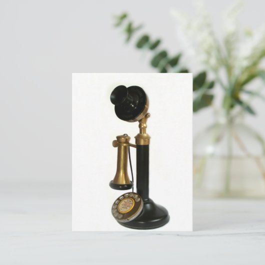 Vintages Candlestick Phone Postkarte (Stehend Vorderseite)