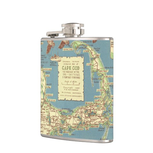 Vintages Cape Cod Map (1940) Flachmann (Links)