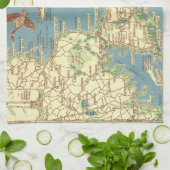 Vintages Cape Cod Map (1940) Geschirrtuch (Gefaltet)