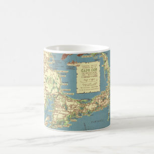 Vintages Cape Cod Map (1940) Kaffeetasse