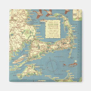 Vintages Cape Cod Map (1940) Magnet