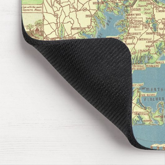 Vintages Cape Cod Map (1940) Mousepad (Ecke)