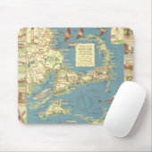 Vintages Cape Cod Map (1940) Mousepad (Mit Mouse)