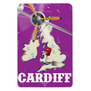 Vintages Cardiff Wales Travel Poster Magnet
