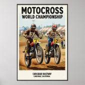 Vintages Carlsbad Raceway Motocross Wall Poster (Vorne)