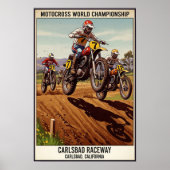 Vintages Carlsbad Raceway Motocross Wall Poster (Vorne)